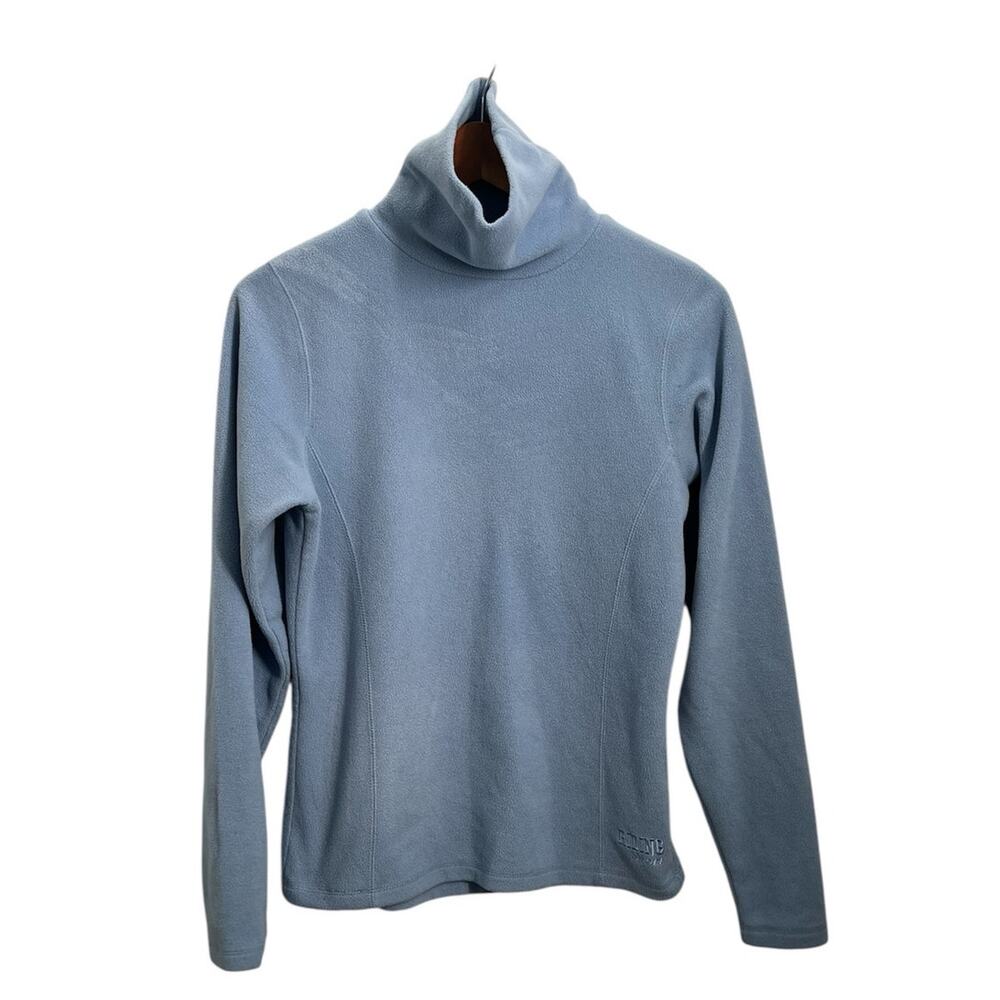 Dover Saddlery The Riding Sport Light Blue Two Sided Fleece Turtleneck  Small